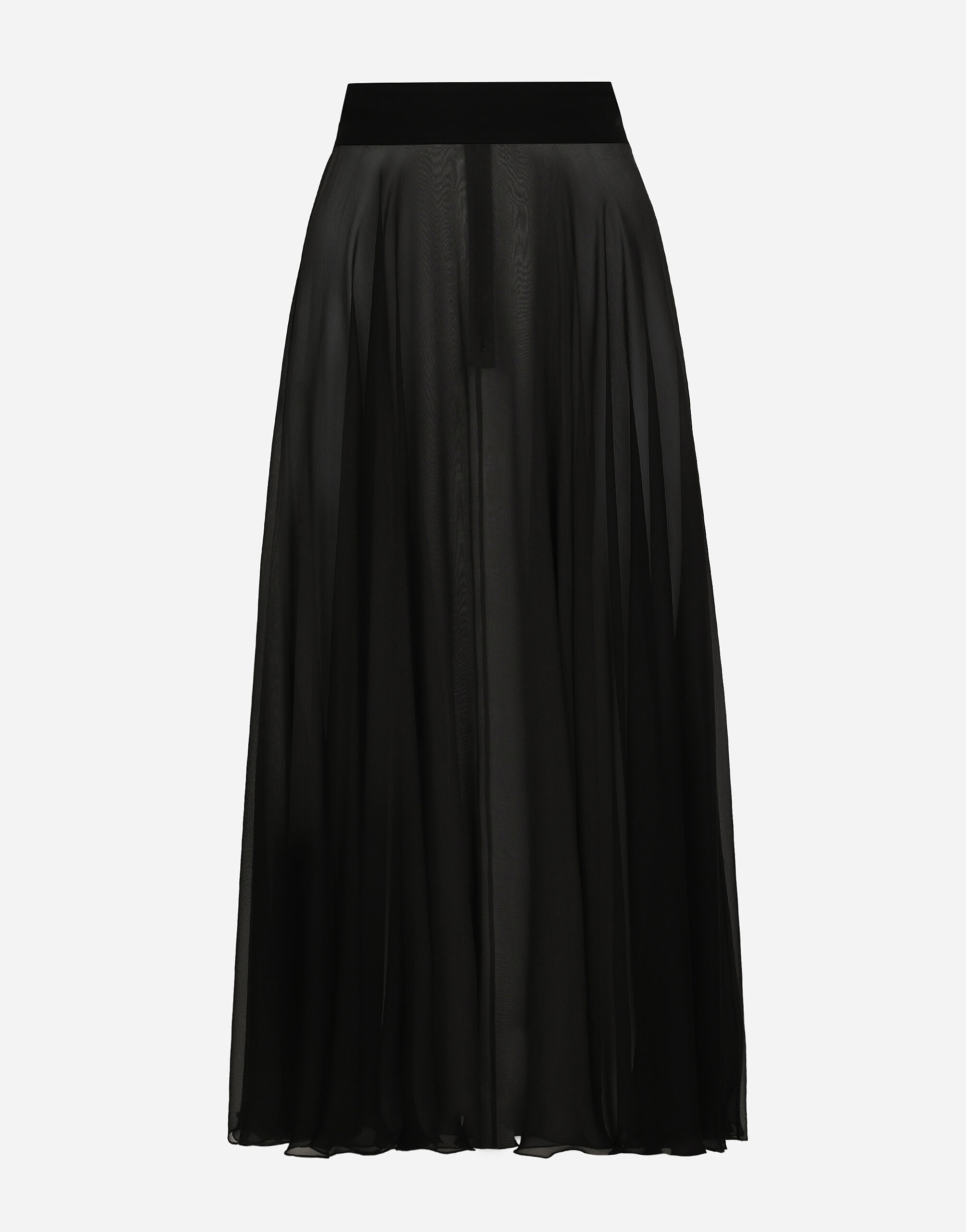 Chiffon calf-length circle skirt - 1