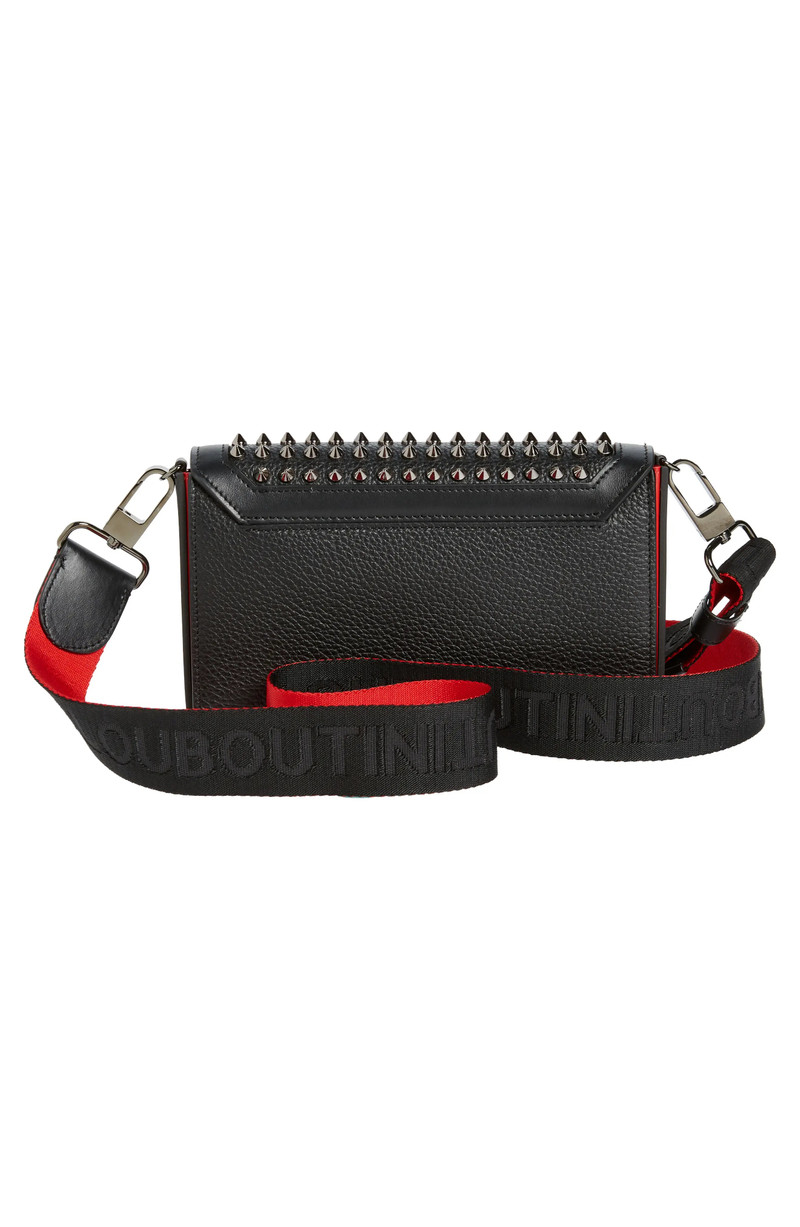 Christian Louboutin Explorafunk Spike Leather Wallet on a Strap in Black/Black/Gun Metal outlook