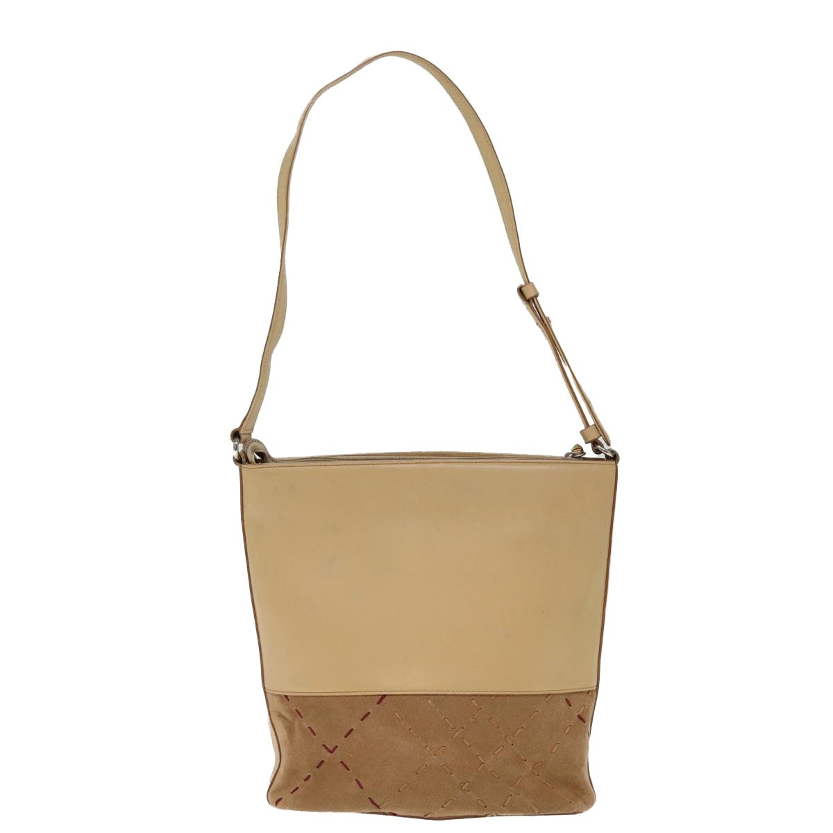 Burberry Shoulder Bag Suede Leather Beige - 2