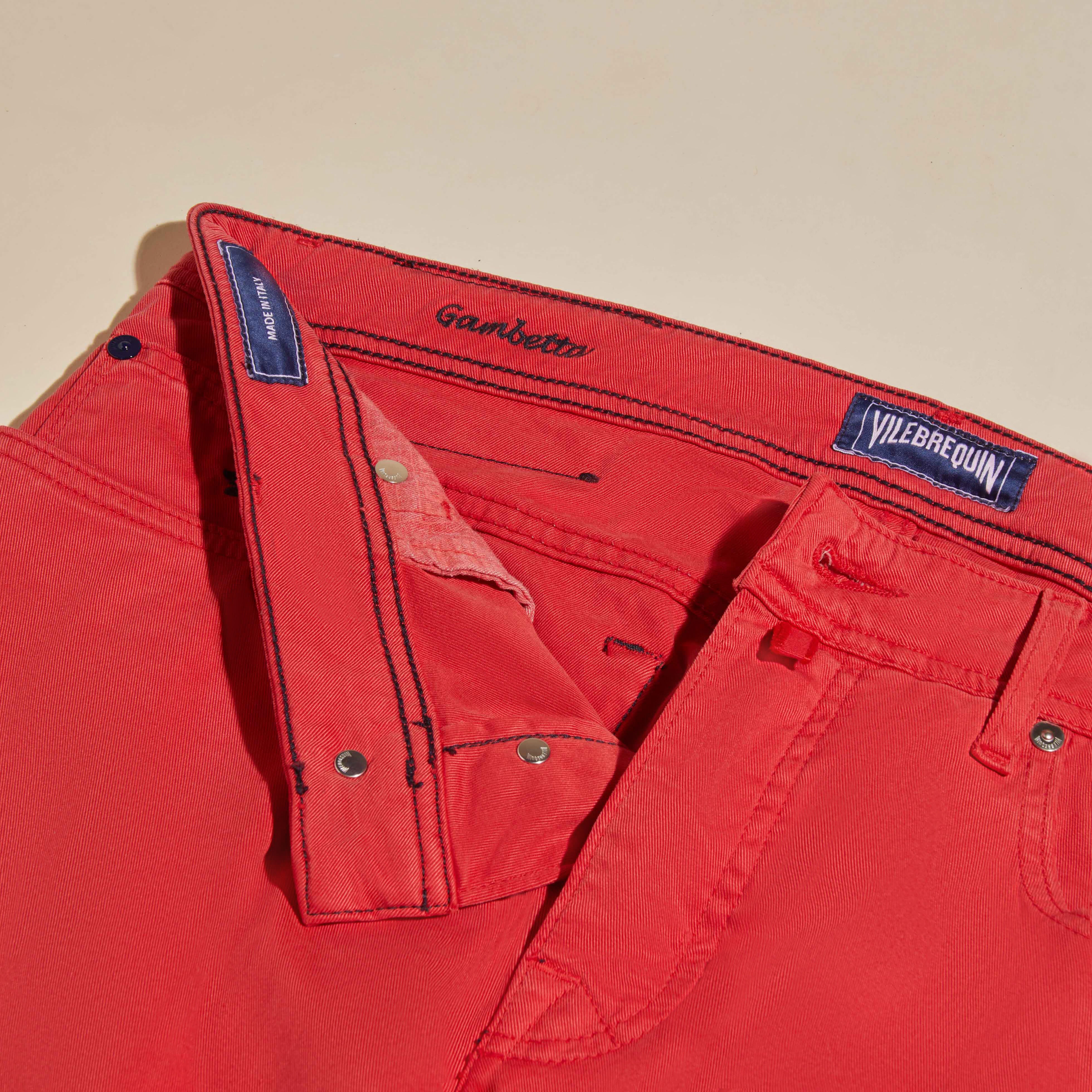 Men 5-Pockets Tencel Gabardine Pants - 7