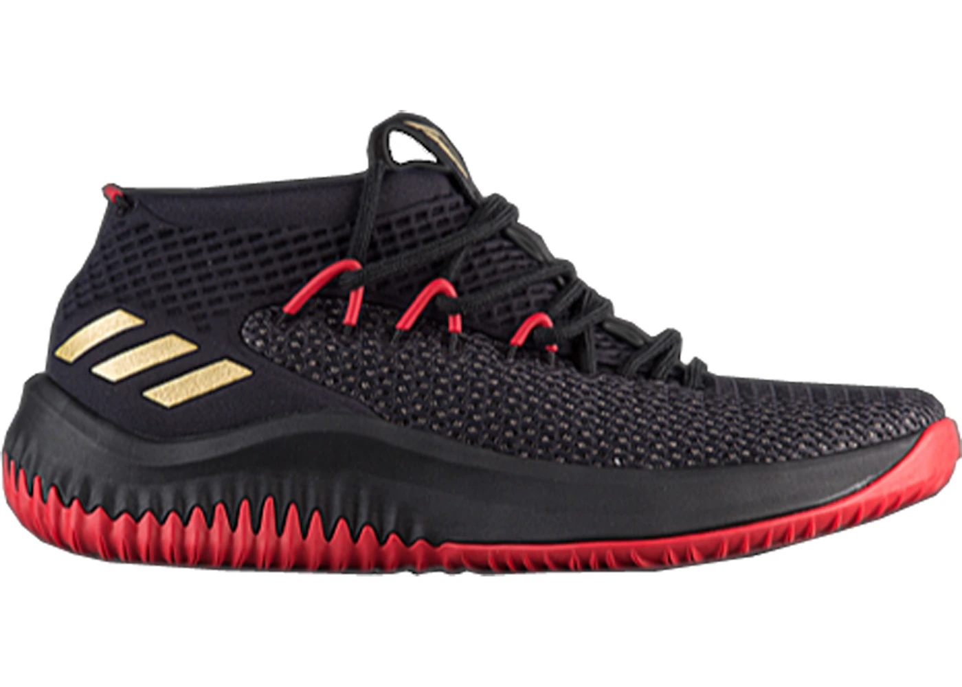 adidas Dame 4 Black Gold Scarlet - 1