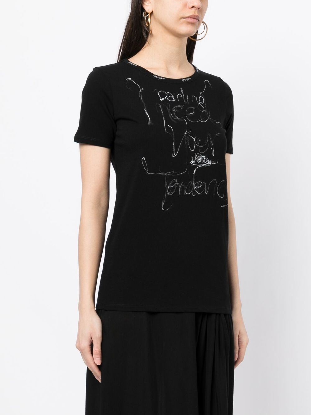 illustration-print logo-embroidered T-shirt - 3