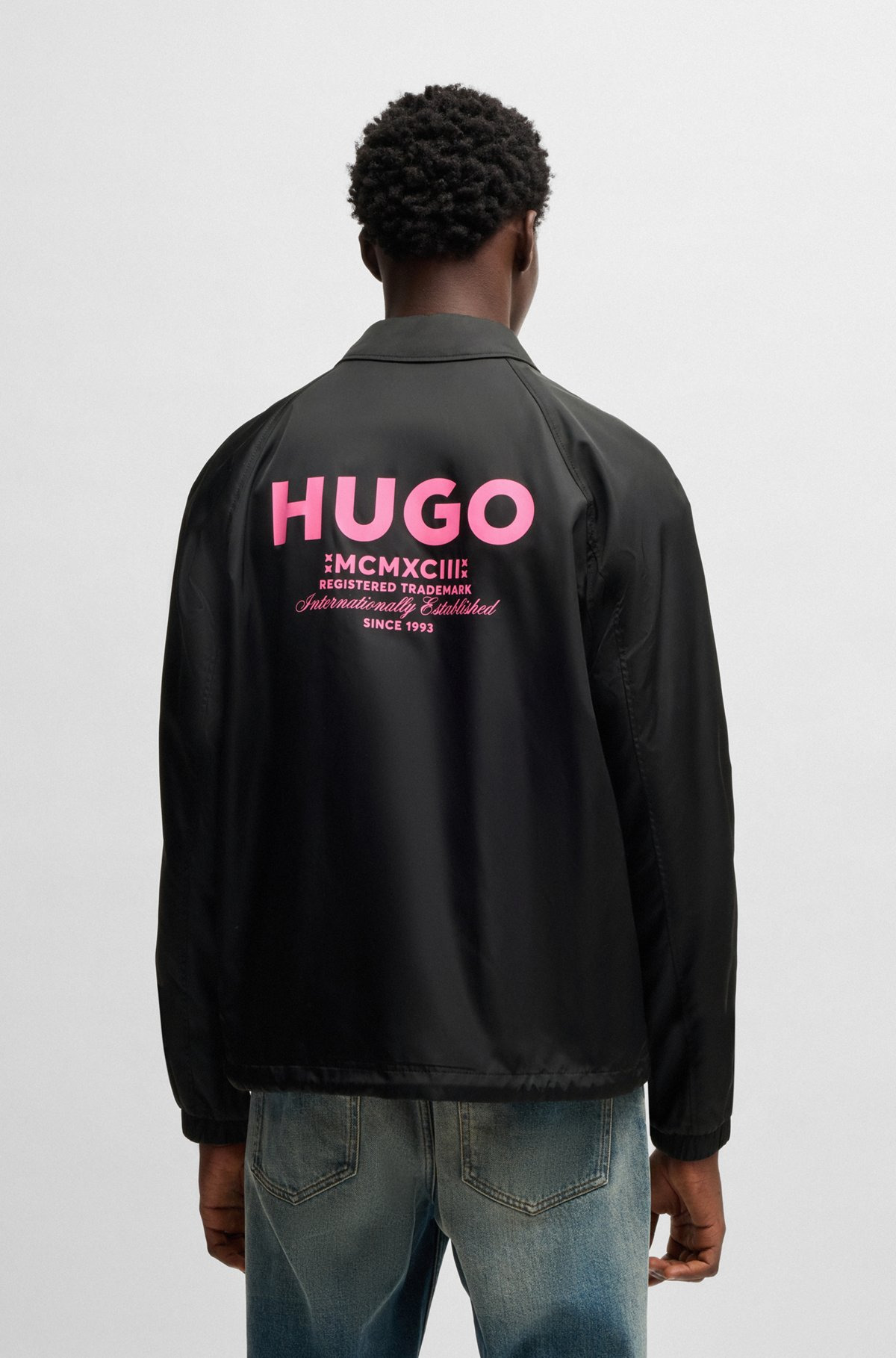 REGULAR-FIT WATER-REPELLENT COACH JACKET WITH LOGO PRINTS - 4