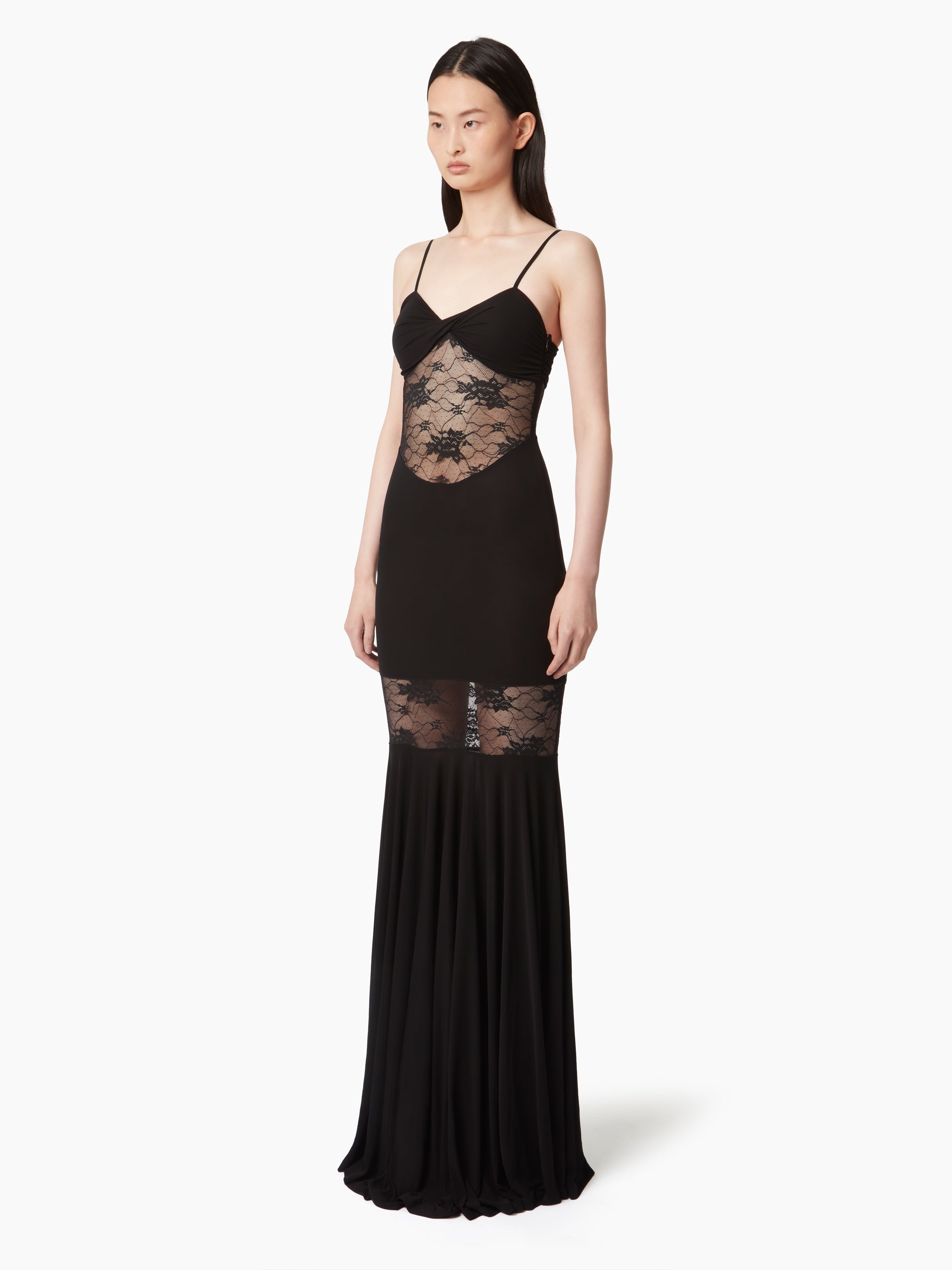 MERMAID DRESS WITH LACE INSERTS - 2