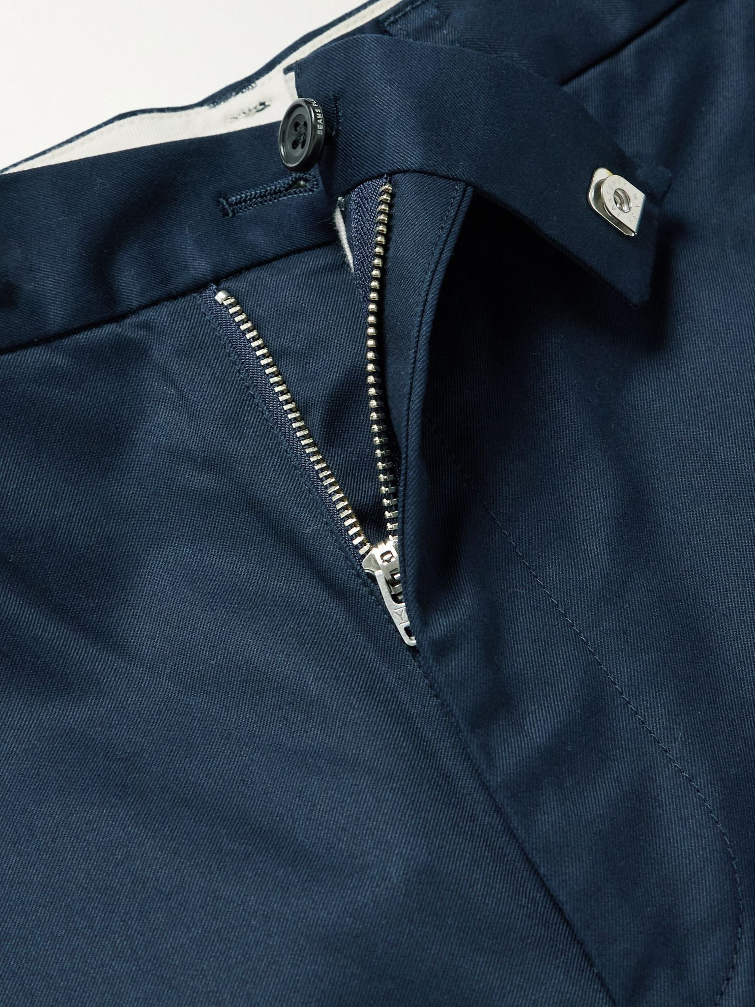 Ivy Straight-Leg Cotton-Twill Trousers Navy - 6