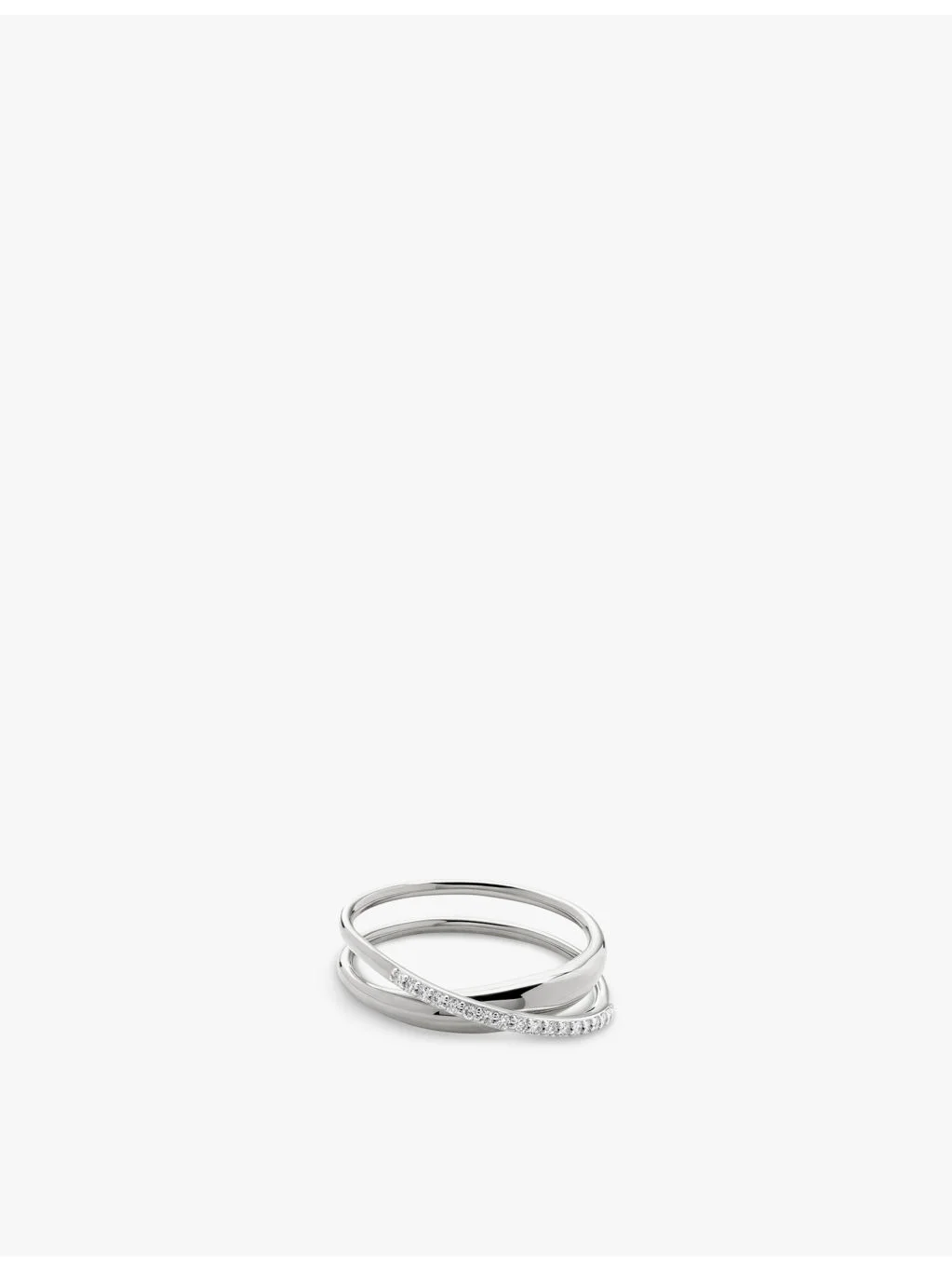Nura Wrap sterling-silver and 0.108ct brilliant-cut lab-grown diamond ring - 1