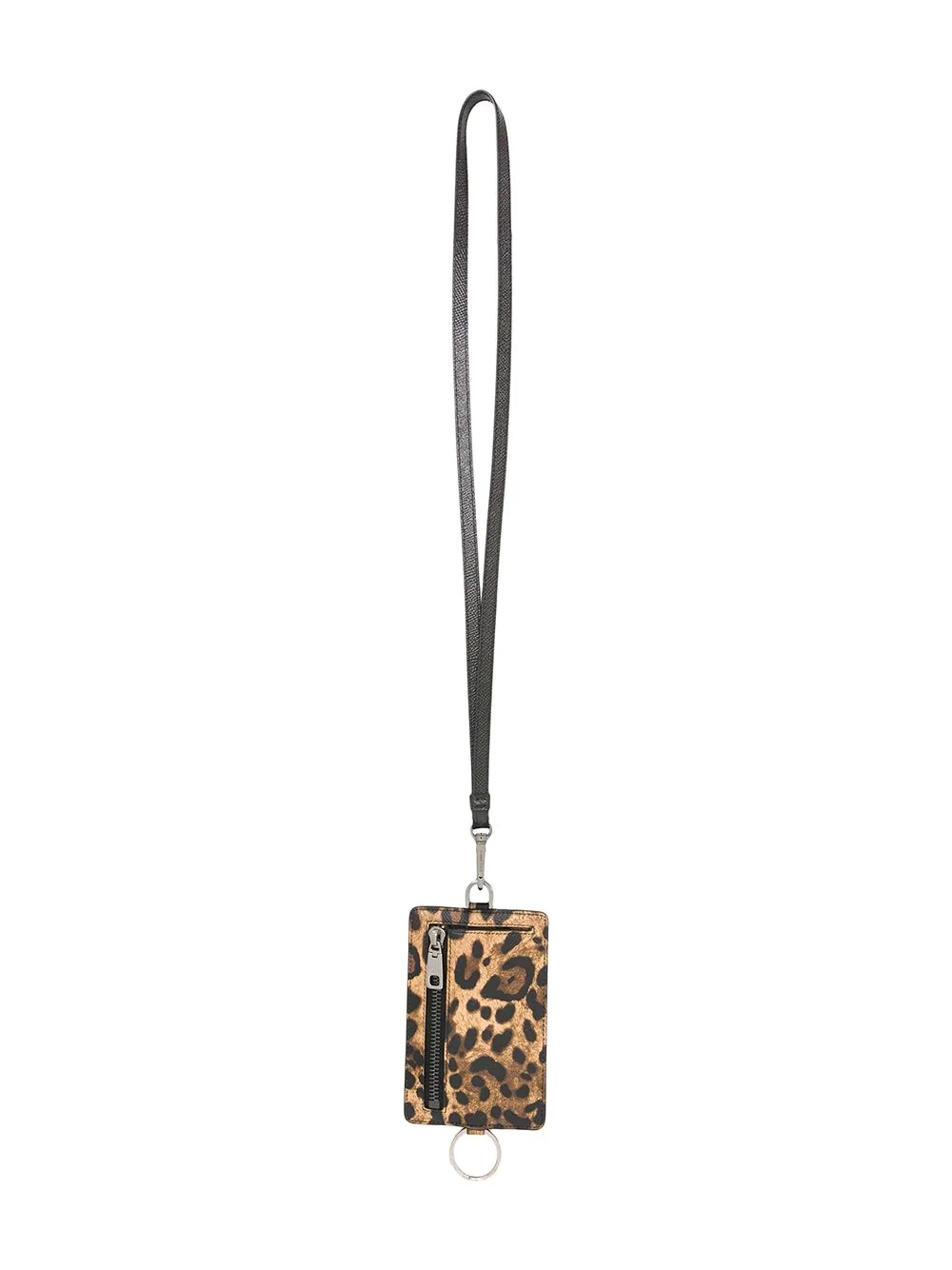 leopard print lanyard card case - 1