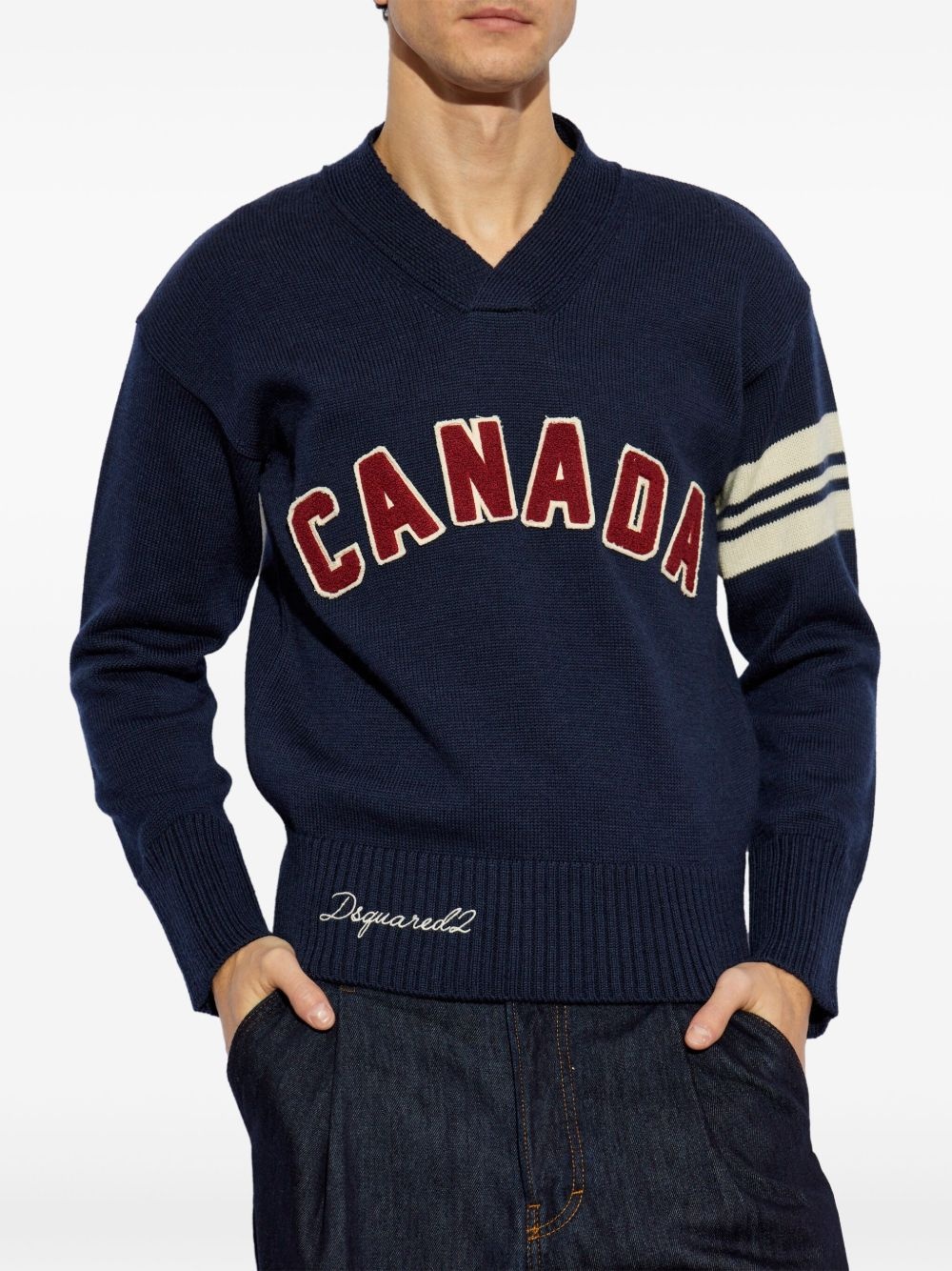 logo-embroidered jumper - 3