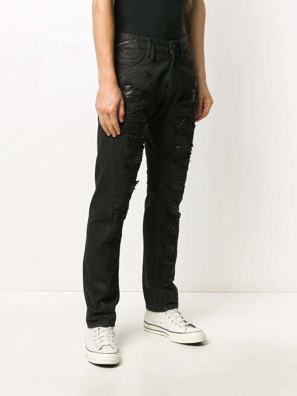 crystal camouflage straight cut jeans - 3