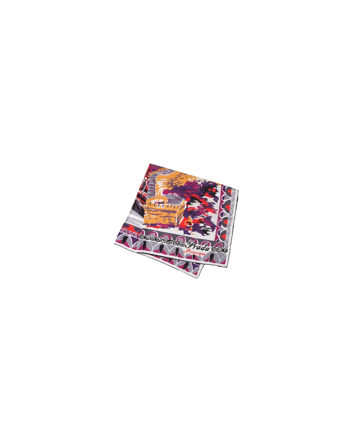 Pittoresque Beijing printed 90 silk foulard - 1