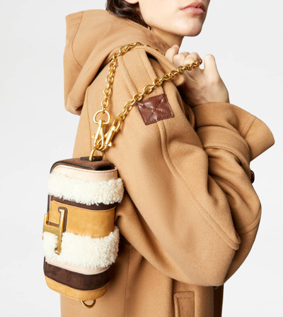 Tod's T TIMELESS CROSSBODY BAG IN SUEDE AND SHEEPSKIN MINI - BROWN, ORANGE, OFF WHITE outlook
