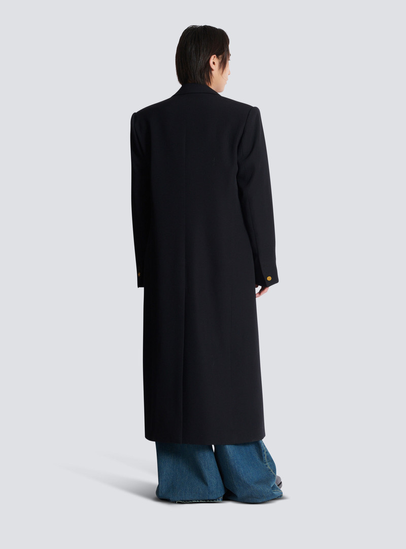 Long coat in grain de poudre wool 4