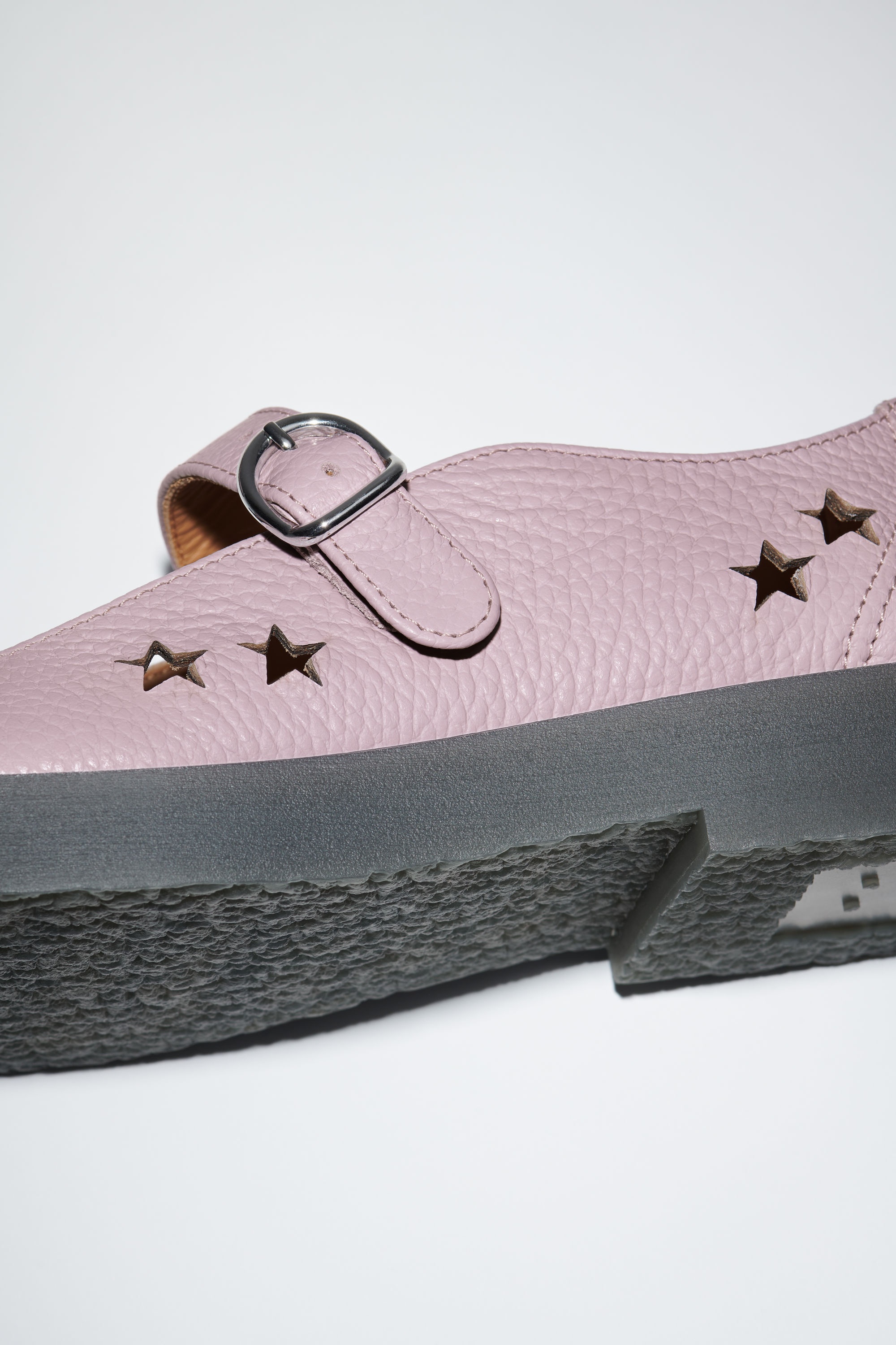 Leather buckle shoes - Lilac/black - 5