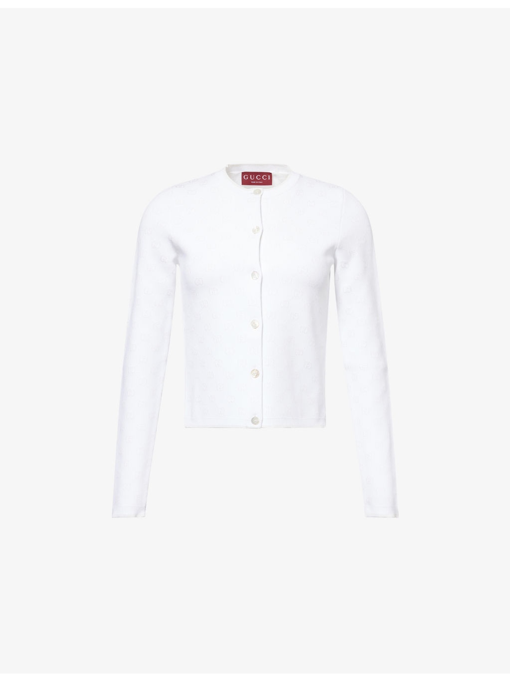Monogram Round-Neck Knitted Cardigan - 1