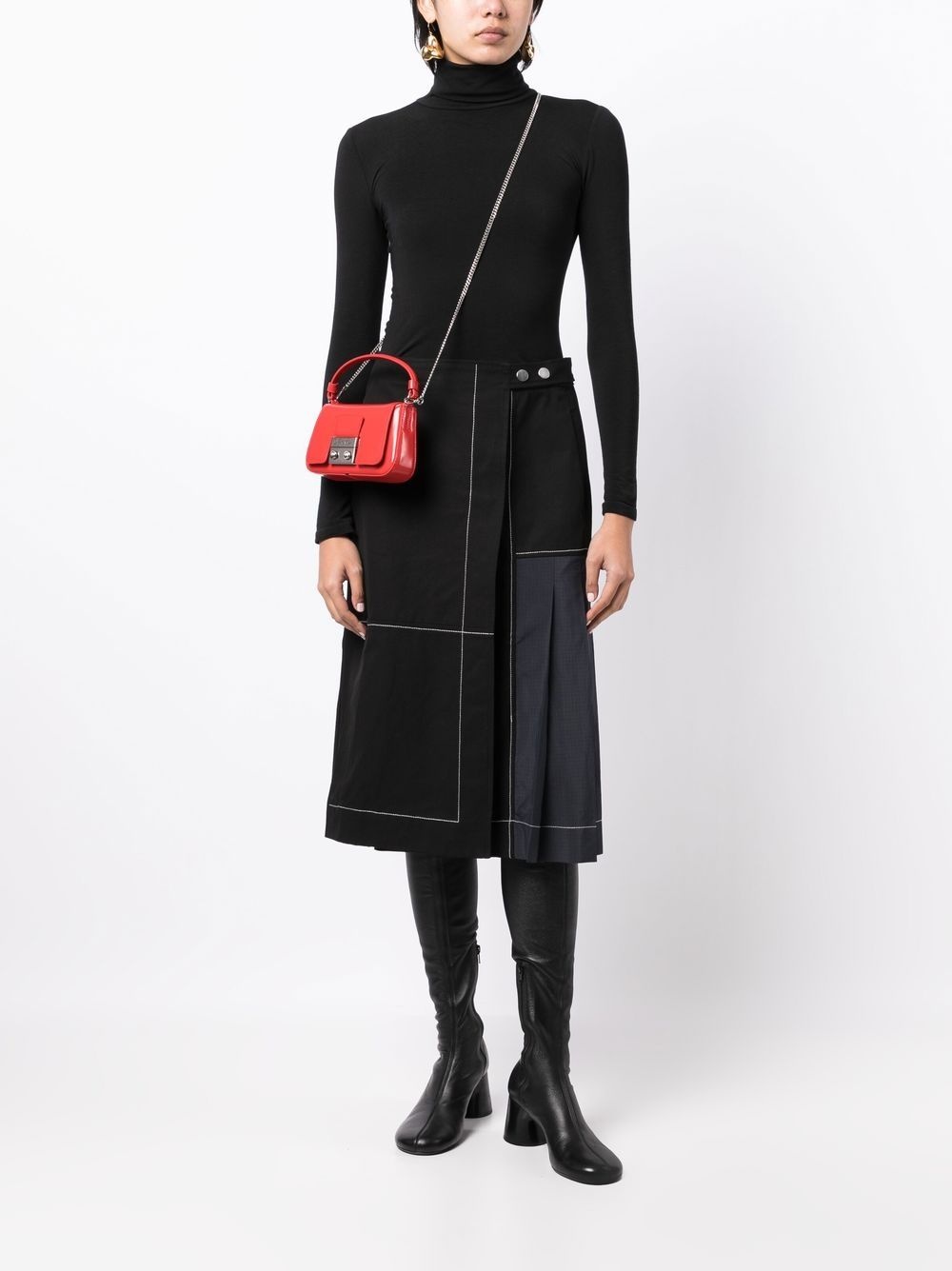 pleat-detail midi skirt - 2