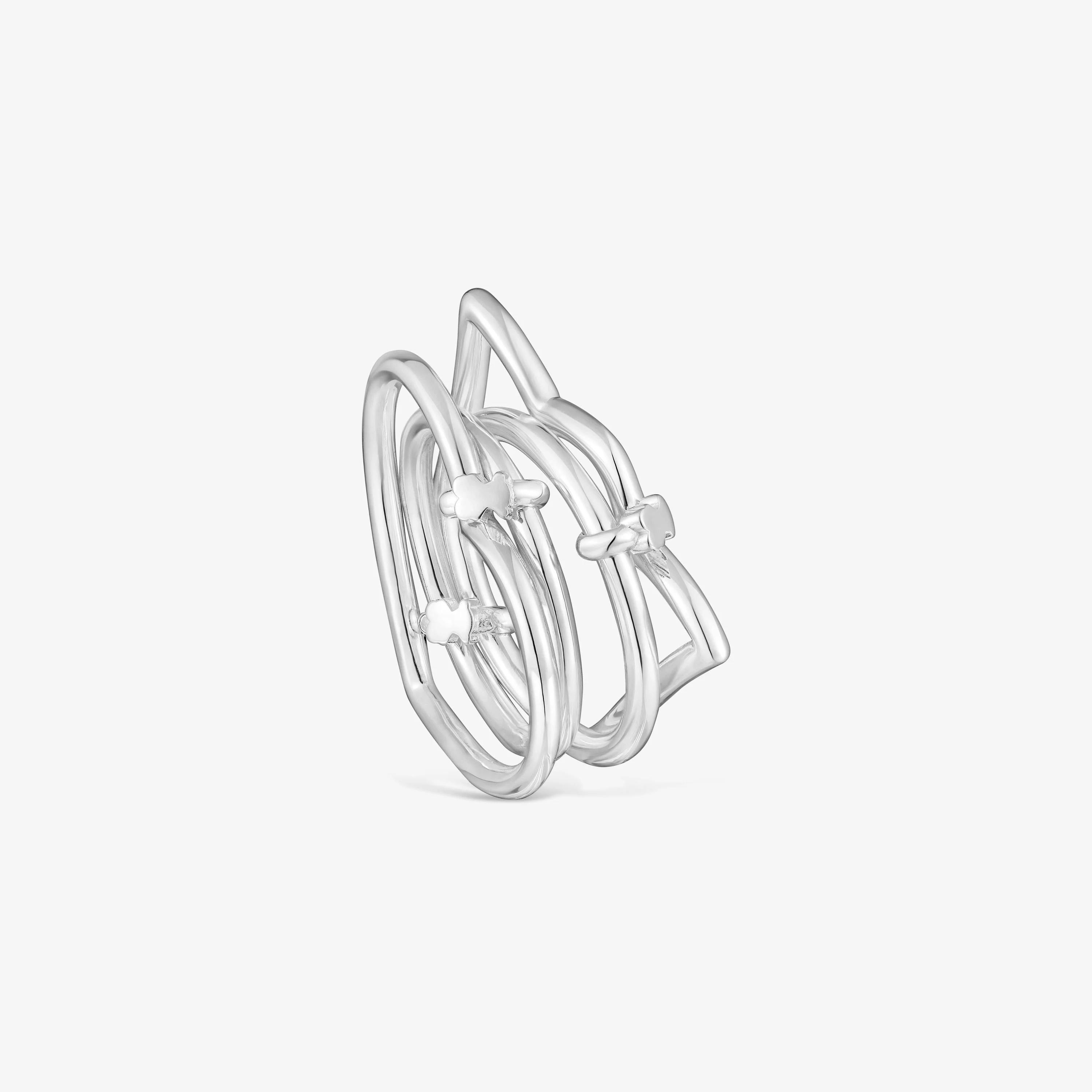 Silver Quadruple ring TOUS Straight - 1