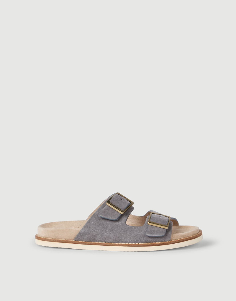 Suede slides with buckles 1