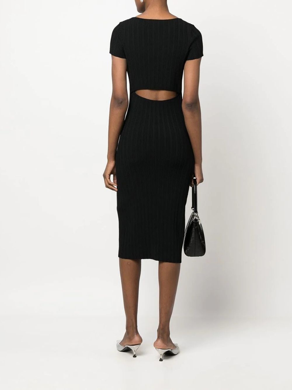 ribbed-knit short-sleeve dress - 2