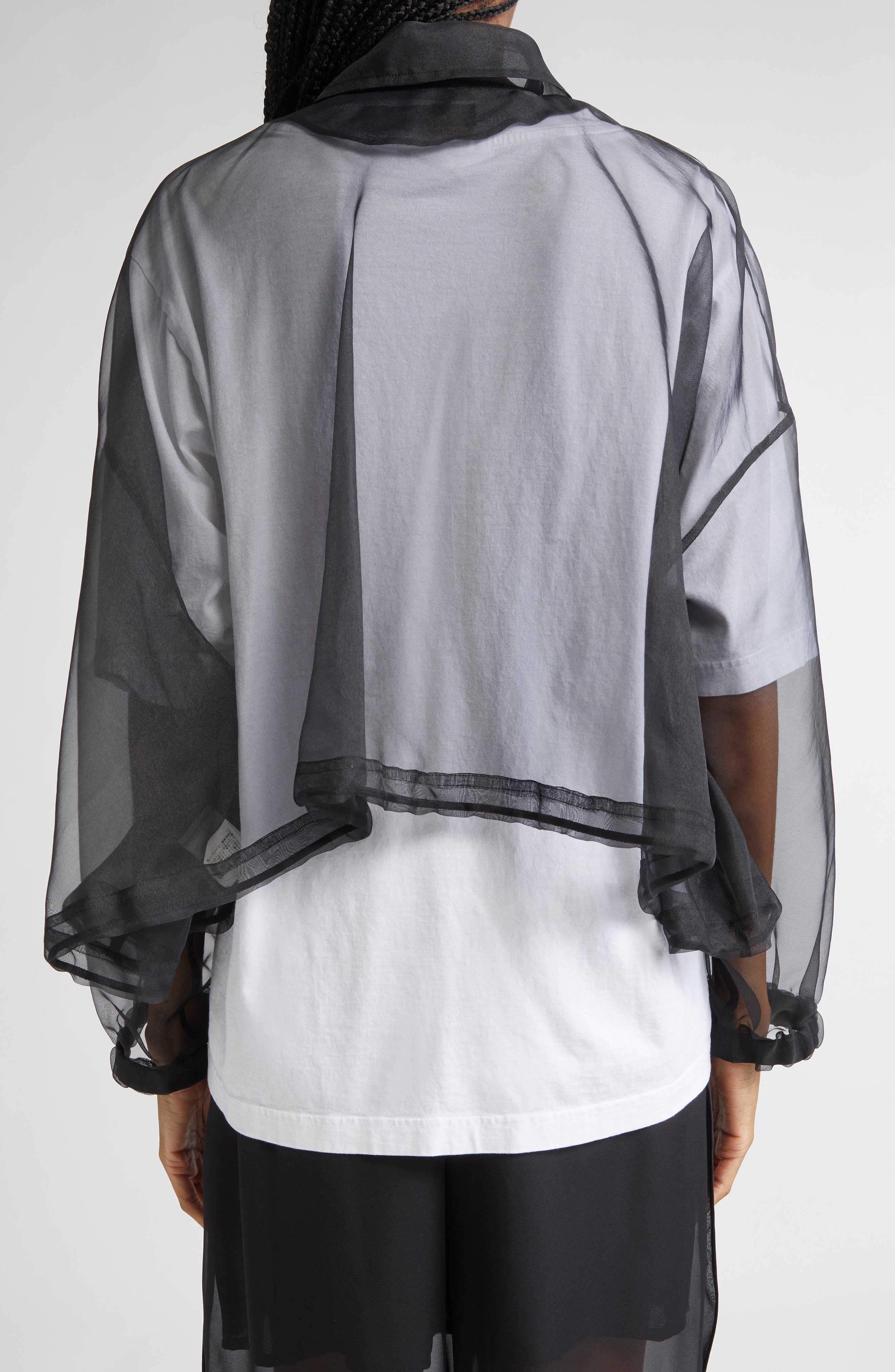 Undercover Logo Embroidered Organdy Coach's Jacket in Black at Nordstrom - 3