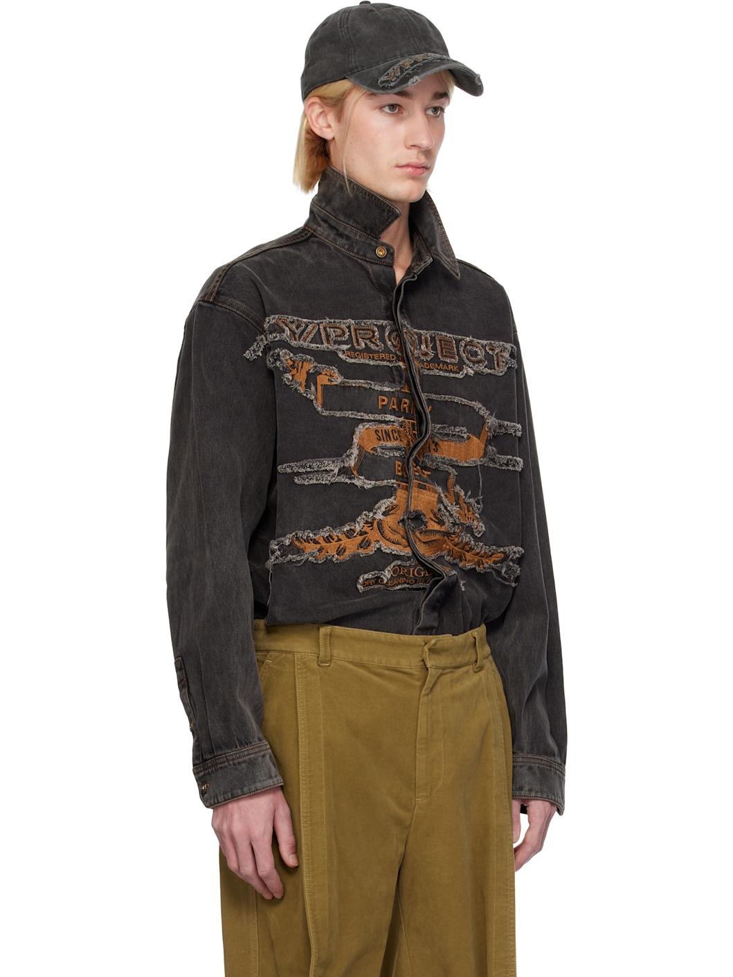 Black Paris' Best Patch Denim Shirt - 2
