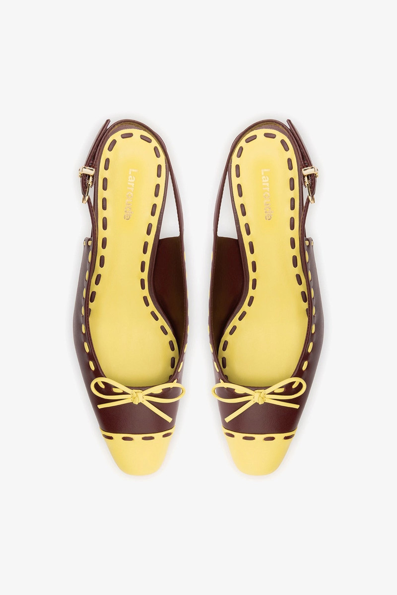 Jenny Pump In Burgundy and Lemonade Leather 4
