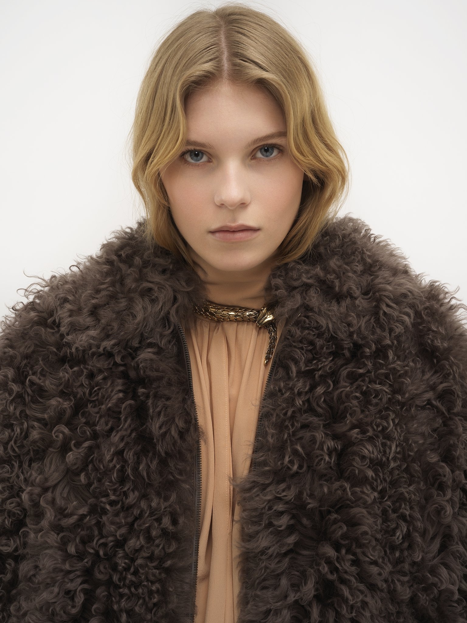 BOMBER JACKET IN SOFT CURLY SHEARLING - 6