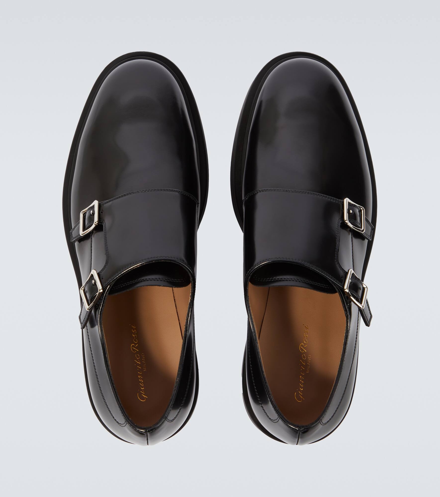 Scott leather monk strap shoes - 4
