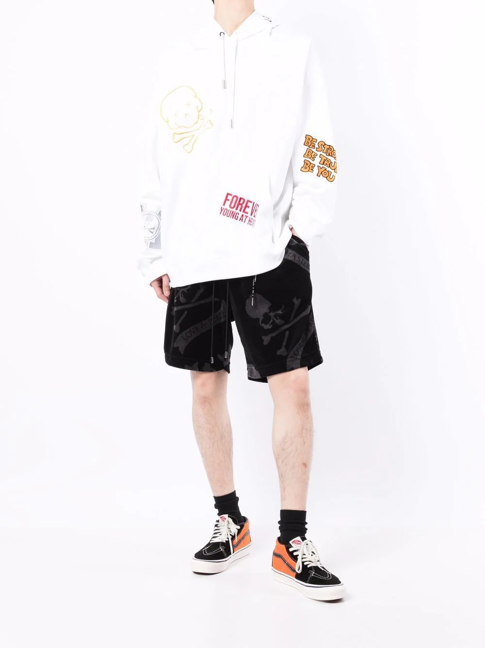 velour logo shorts - 2