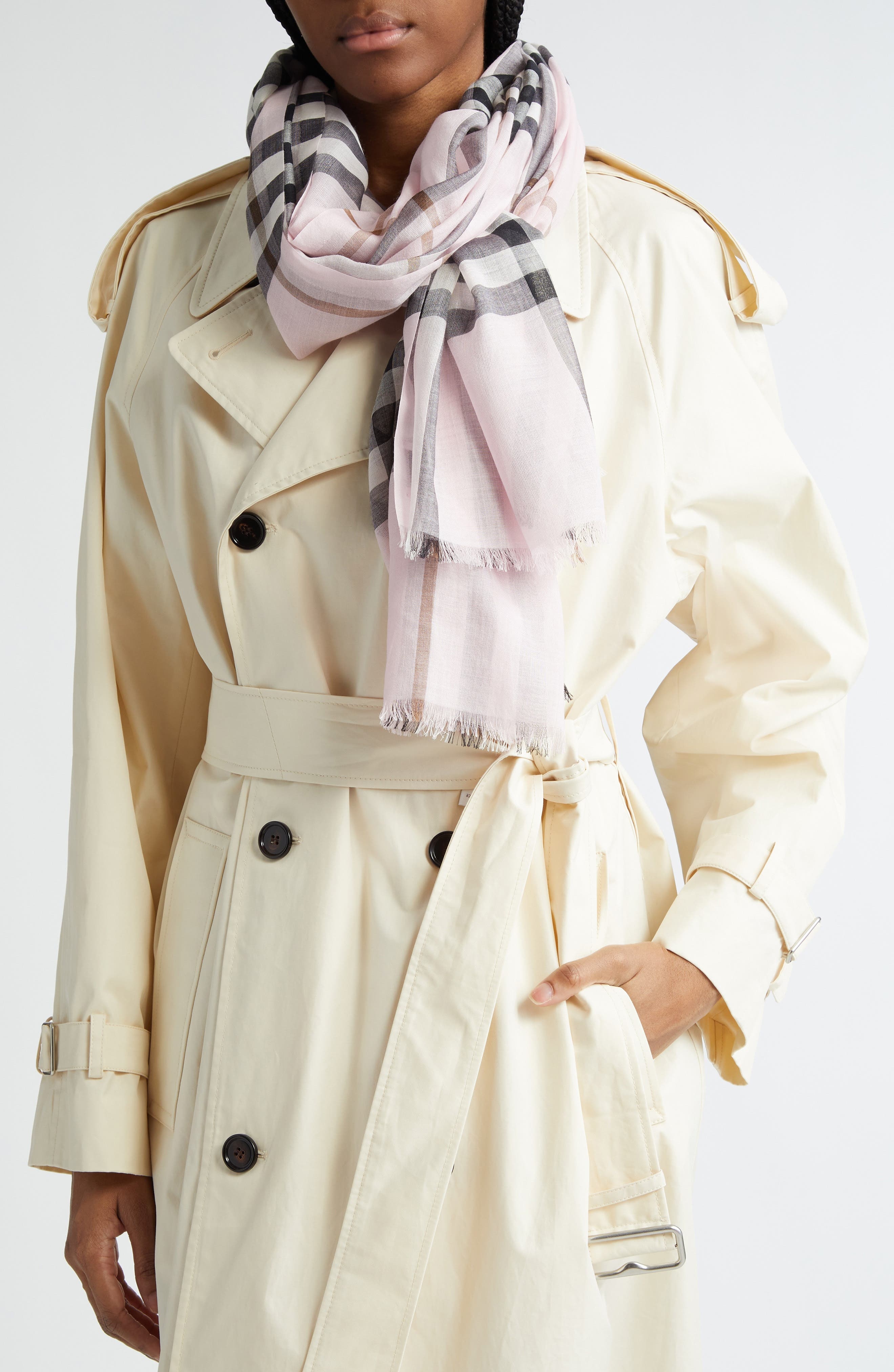 Giant Check Wool & Silk Scarf - 5