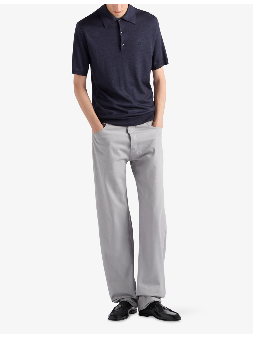 Short-Sleeved Cashmere Polo Shirt - 2