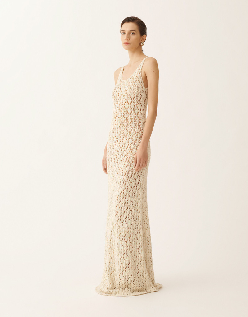 FABIANA FILIPPI Cotton ribbon dress with sequins outlook