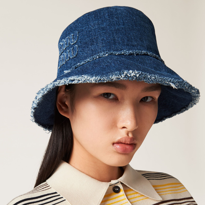 Miu Miu Denim bucket hat outlook