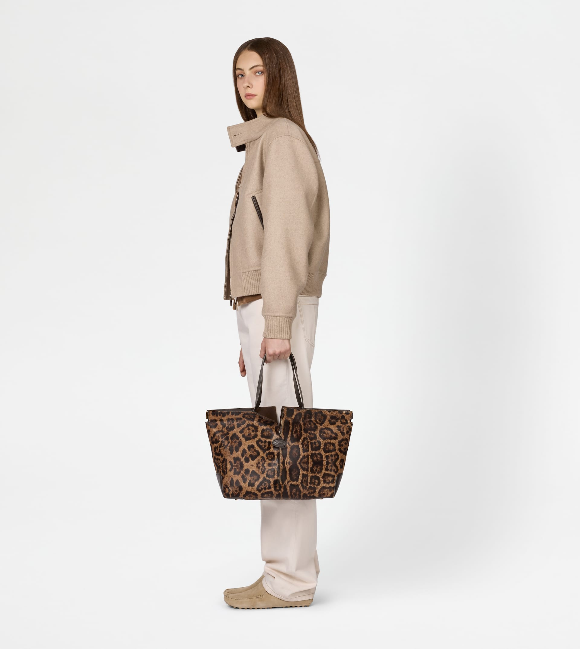 TOD'S DI BAG FOLIO IN PONY EFFECT LEATHER MEDIUM-SMALL - BROWN - 8