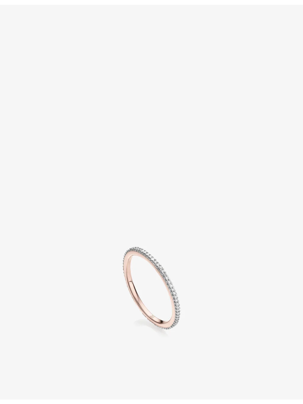Skinny 18ct rose gold-plated vermeil sterling silver and 0.12 diamond eternity ring - 1