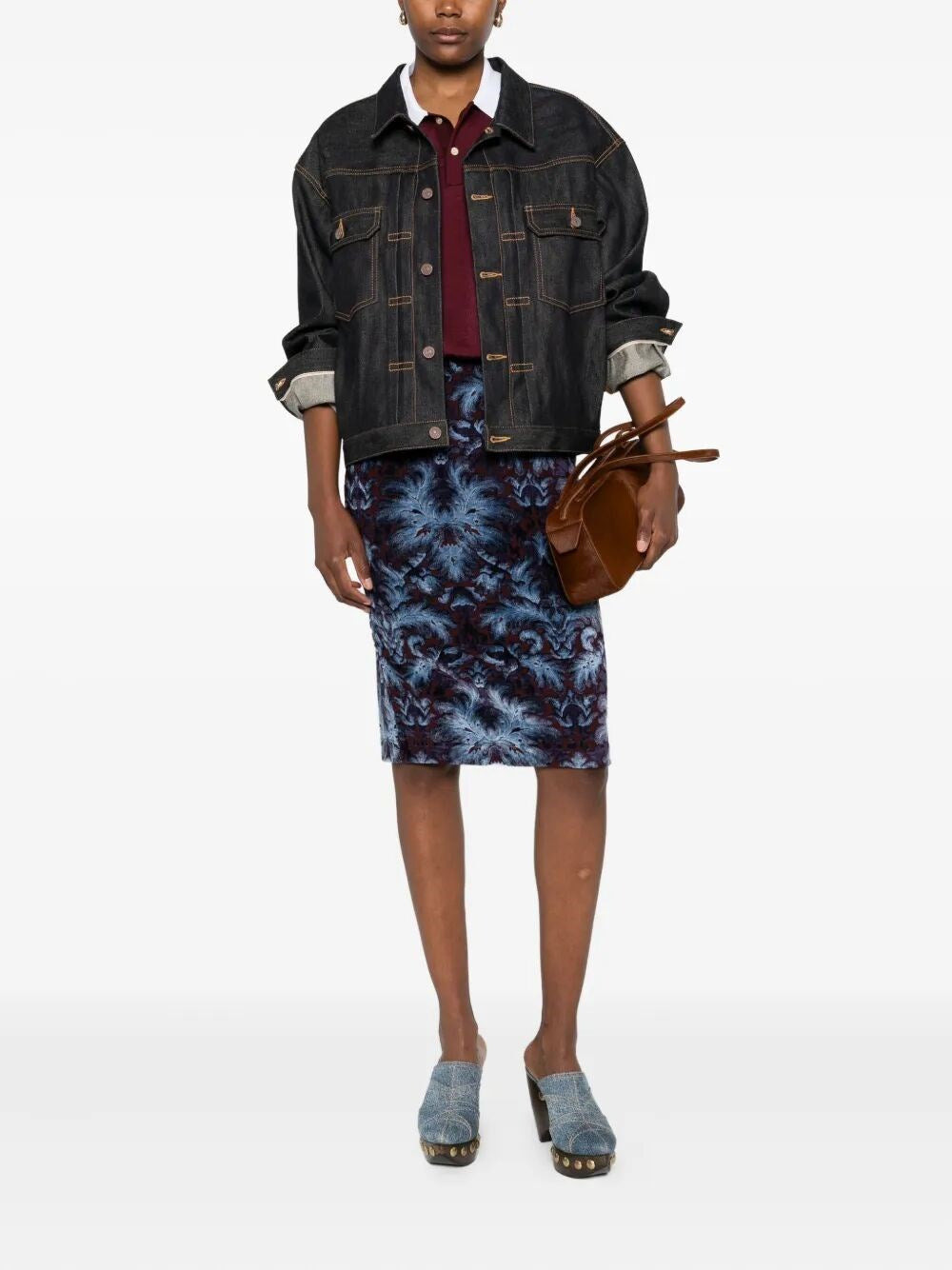 Etro Women Tulle And Jacquard Velvet Skirt - 2