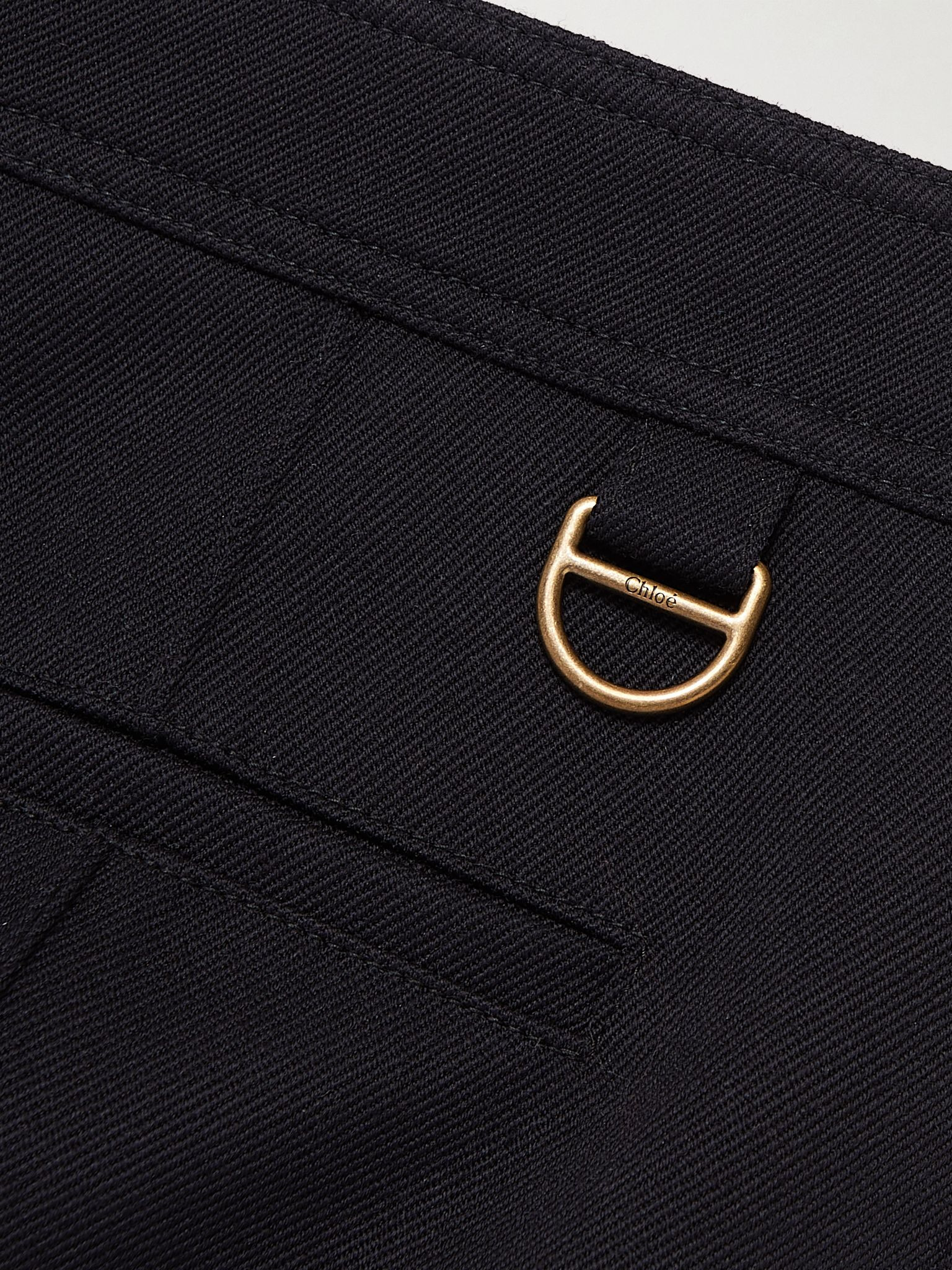 Wool-gabardine slim-leg pants Navy - 5