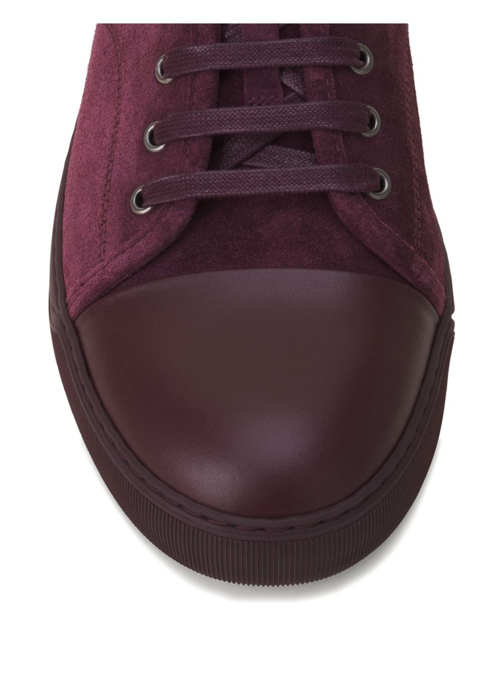 suede leather cap-toe sneakers - 5