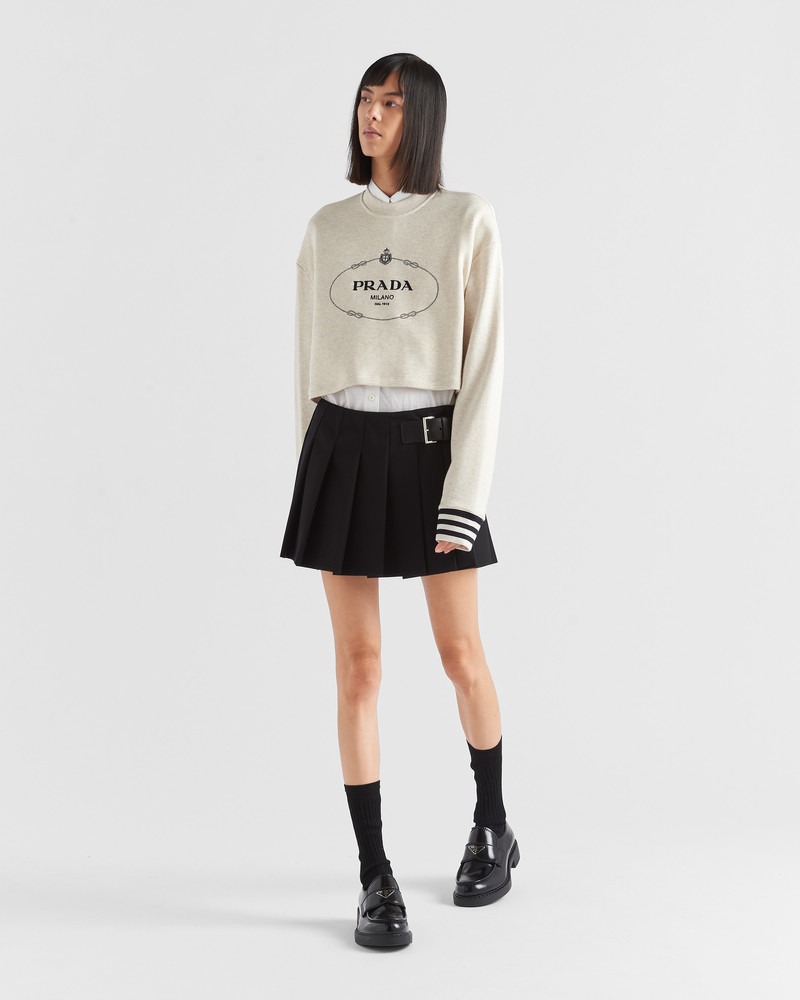 Prada Oversized cotton fleece sweatshirt outlook