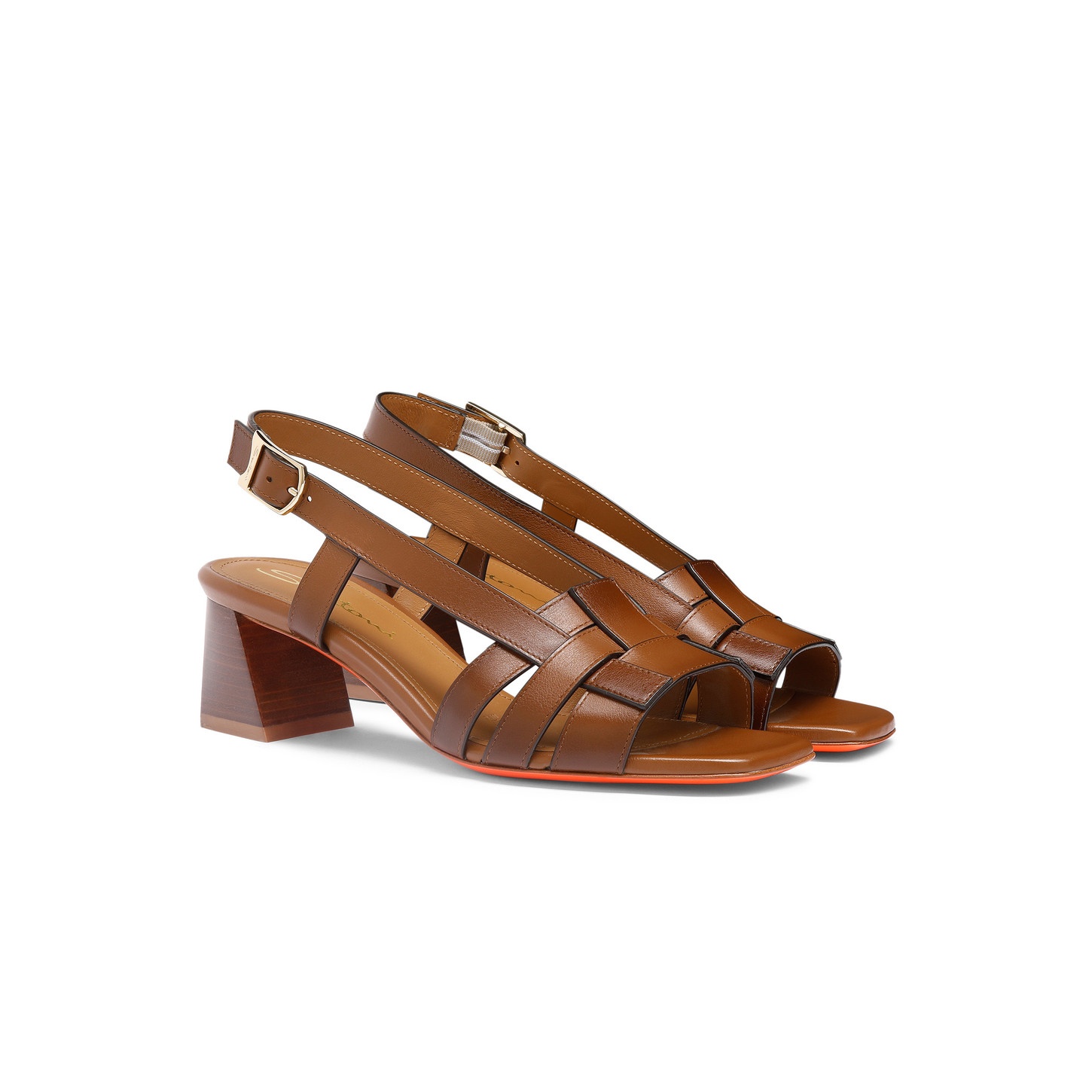 Women's brown leather mid-heel Beyond sandal - 3