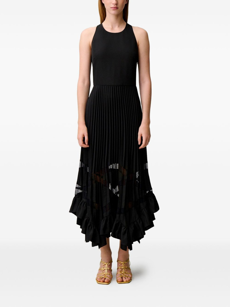 pleated ruffled-hem dress 3