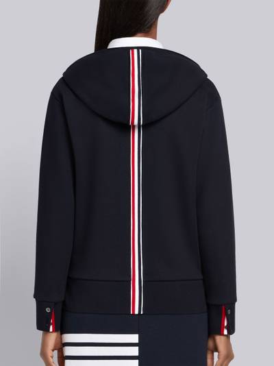 Thom Browne Navy Classic Loopback Cotton Center Back Stripe Zip-up Hoodie outlook