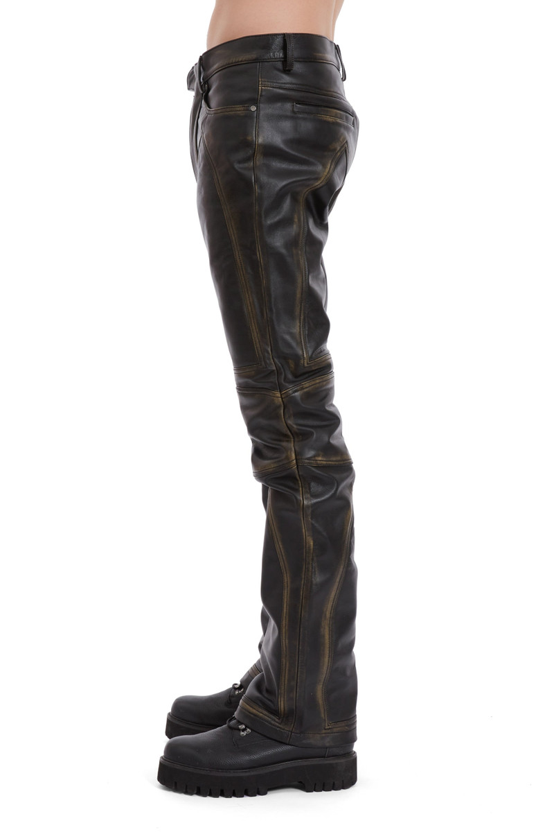 RUB OFF LEATHER MOTO PANTS 5