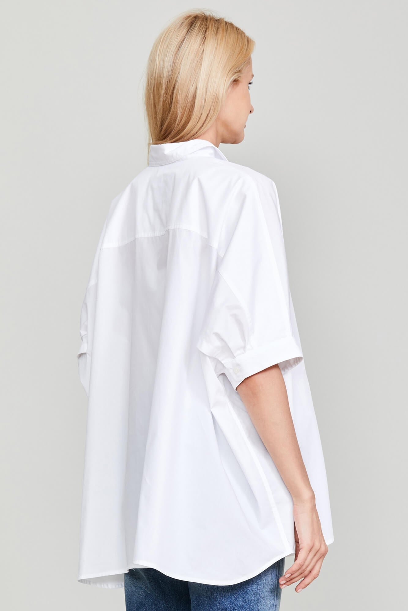 OVERSIZED BOXY BUTTON UP - WHITE - 4
