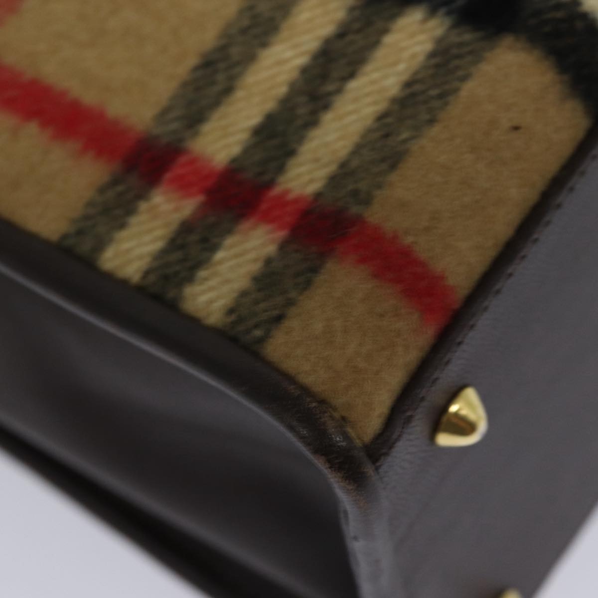 Burberry Nova Check Shoulder Bag Wool Beige Gold - 13