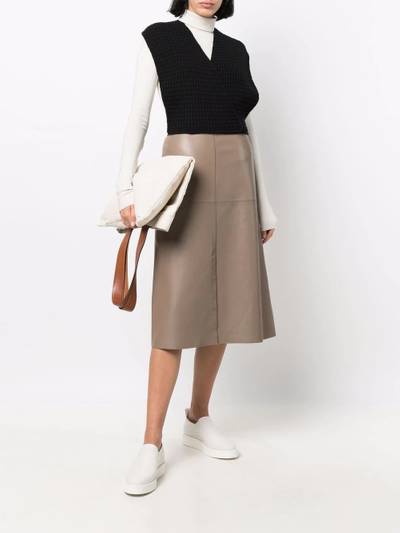 Sara Lanzi tie-fastened waffle-knit sweatshirt outlook