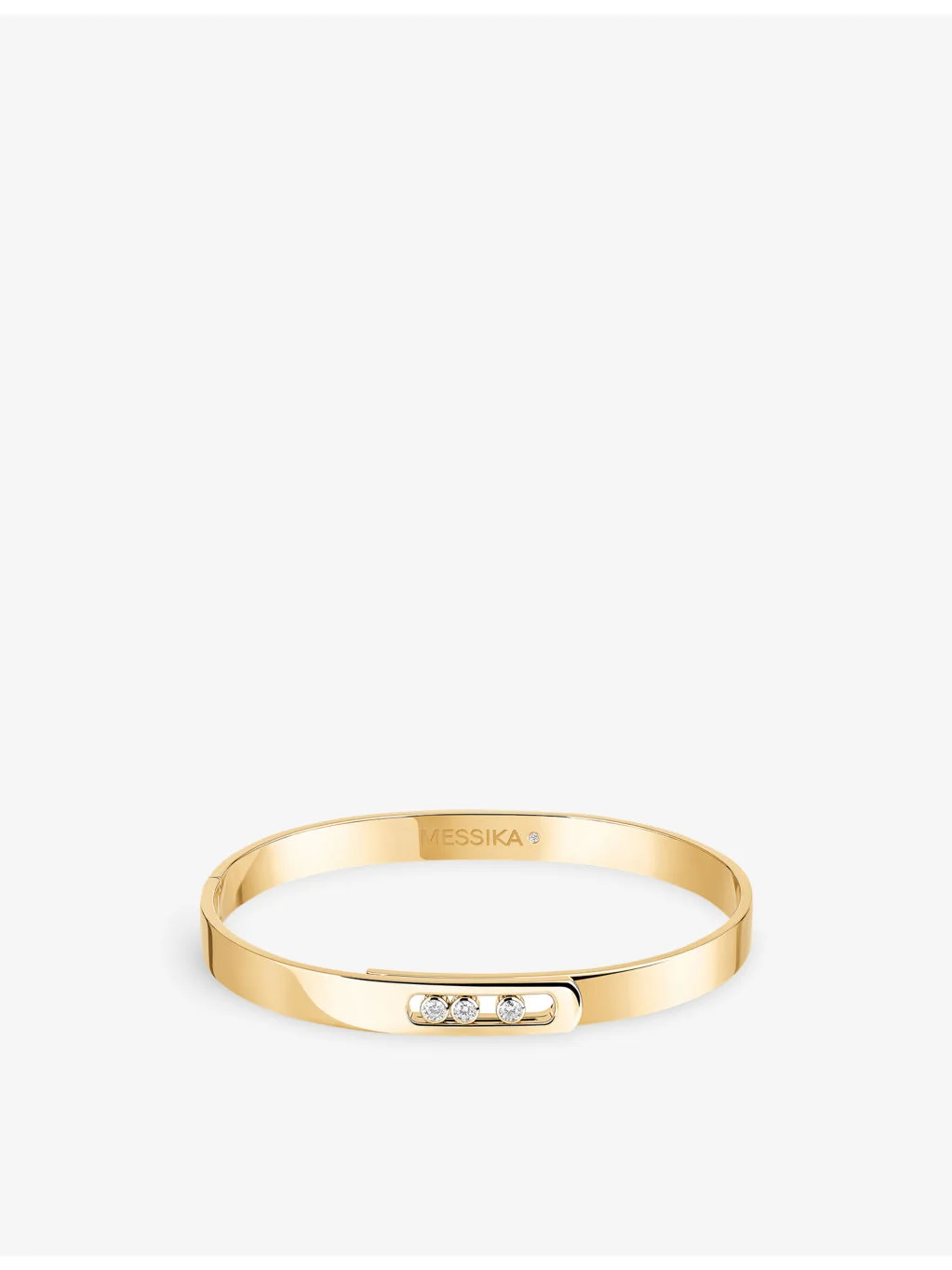 Move Noa 18ct Gold And 0.15ct Diamond Bangle Bracelet - 1