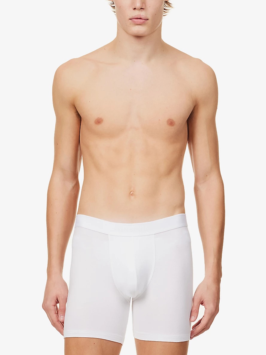 Elasticated-waistband stretch-cotton trunks - 4