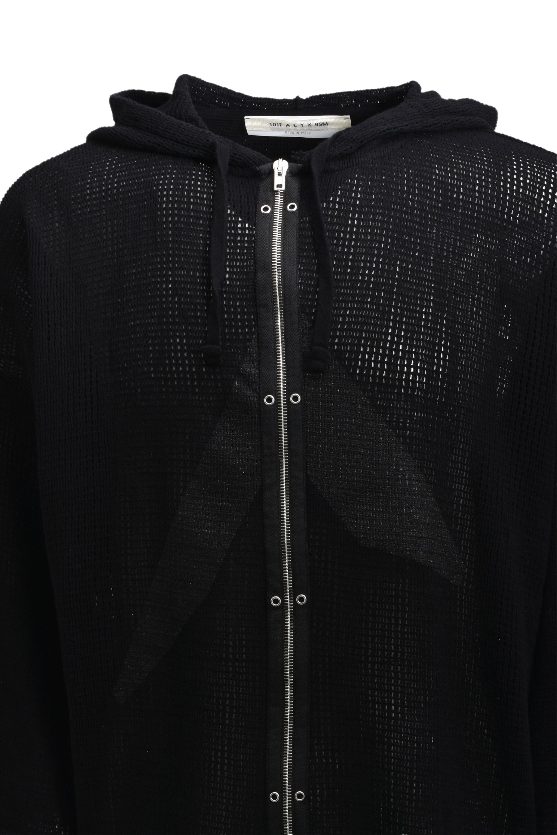 1017 ALYX 9SM LONGSLEEVE HOODED MESH TEE / BLK | nubiantokyo