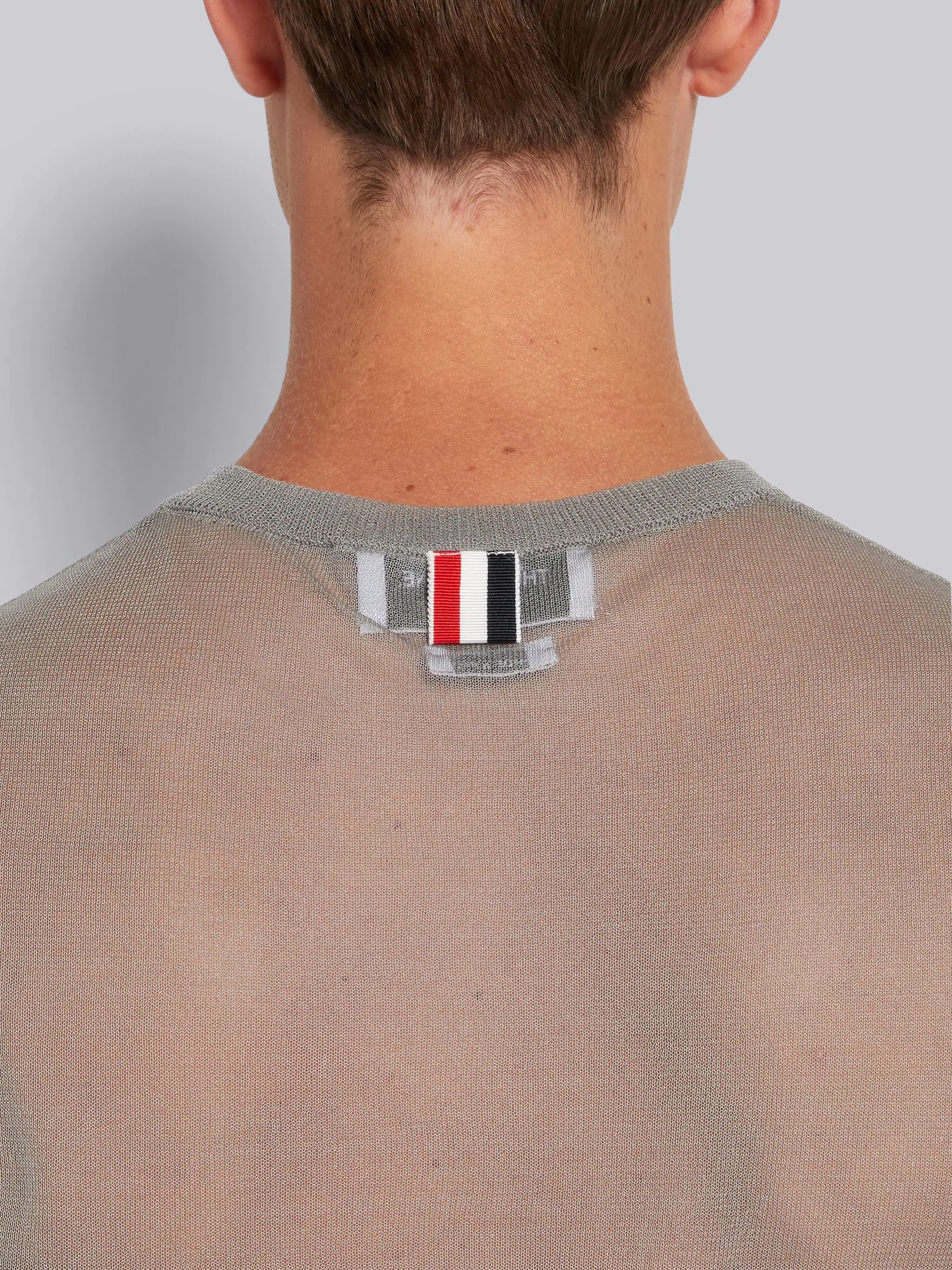 Light Grey Silk Organza 4-Bar Shell Top - 6