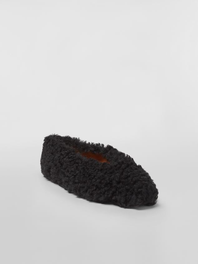 BLACK-BLUE SHEARLING BALLERINA - 2